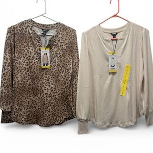 buffalo david bitton Cozy V-Neck Top Size Small Set Of 2